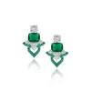 PENDIENTES JOYA ESMERALDA Y CIRCONITAS