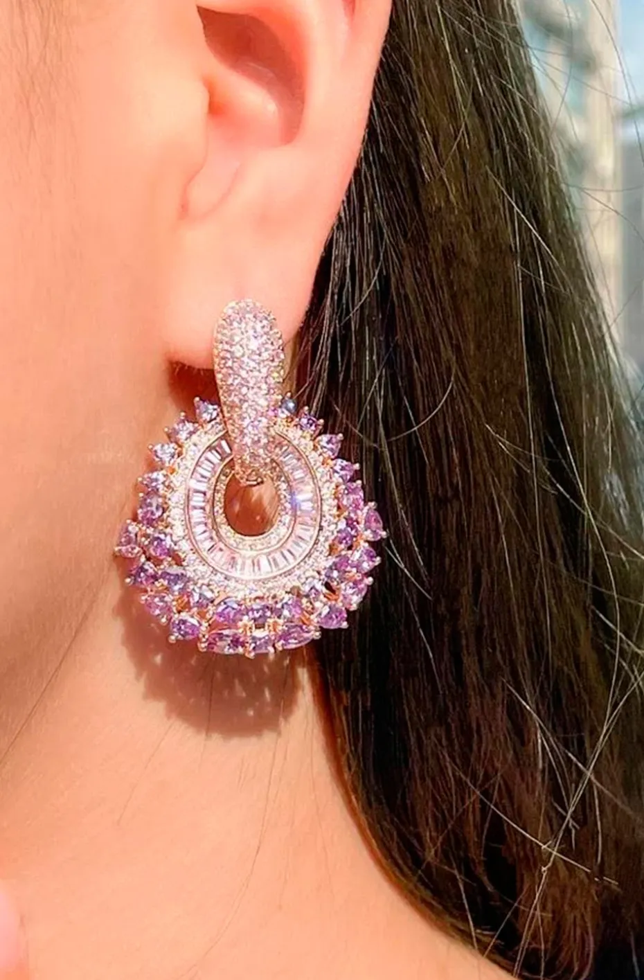 PENDIENTES JOYA PINKY VIOLET