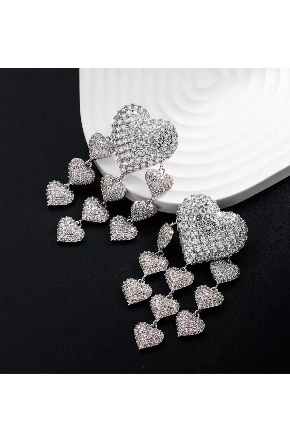 PENDIENTES JOYERIA CORAZONES PLATA