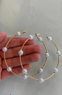 PENDIENTES MAXI AROS CON PERLAS