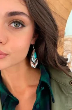 PENDIENTES NAVAJO Y TURQUESA