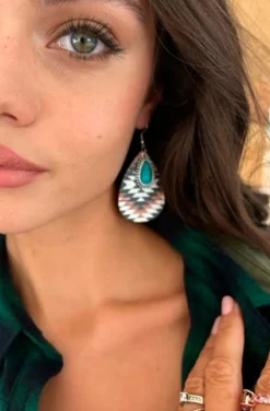 PENDIENTES NAVAJO Y TURQUESA