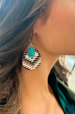 PENDIENTES NAVAJO Y TURQUESA