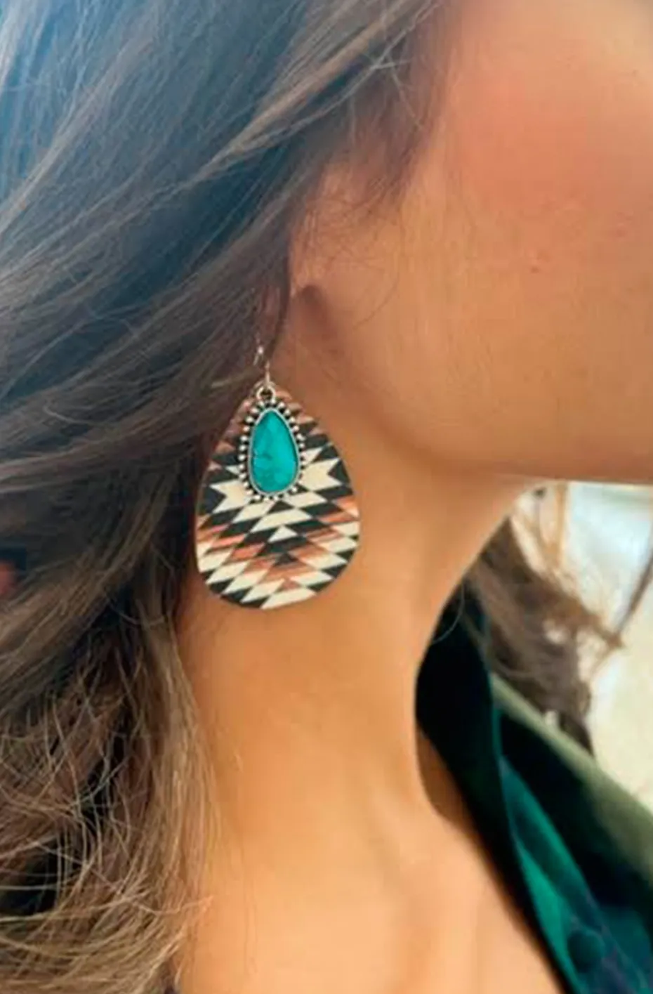 PENDIENTES NAVAJO Y TURQUESA