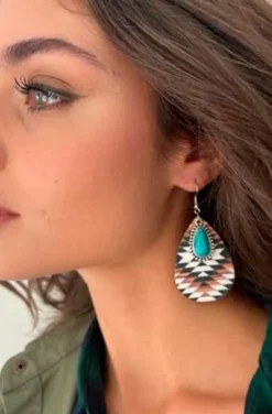 PENDIENTES NAVAJO Y TURQUESA