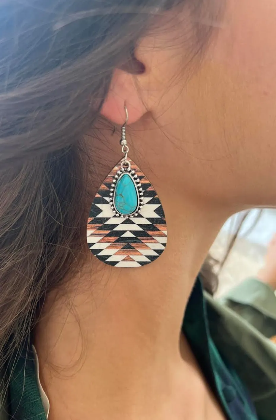 PENDIENTES NAVAJO Y TURQUESA