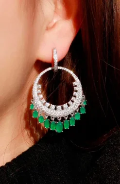 PENDIENTES NORIA VERDE ESMERALDA