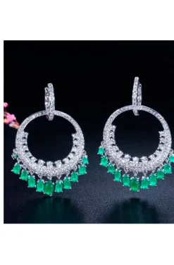PENDIENTES NORIA VERDE ESMERALDA