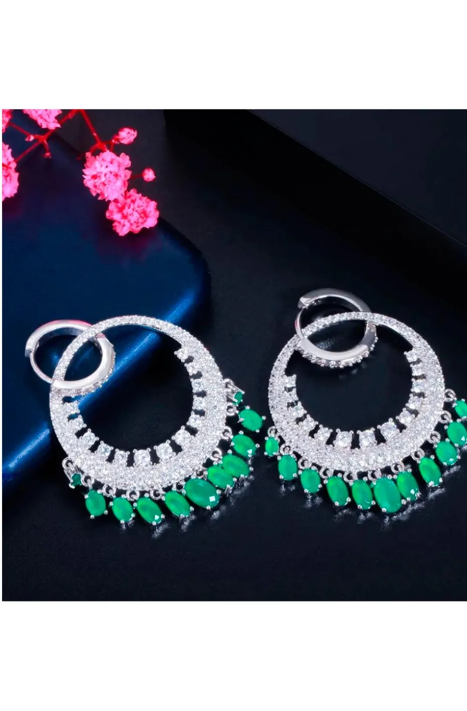 PENDIENTES NORIA VERDE ESMERALDA