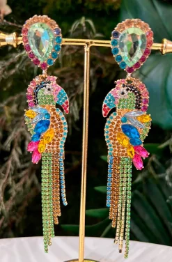 PENDIENTES PAJARO TROPICAL MULTICOLOR