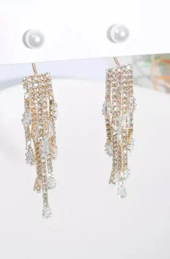 PENDIENTES PERLA Y LAGRIMAS DE CRISTALES