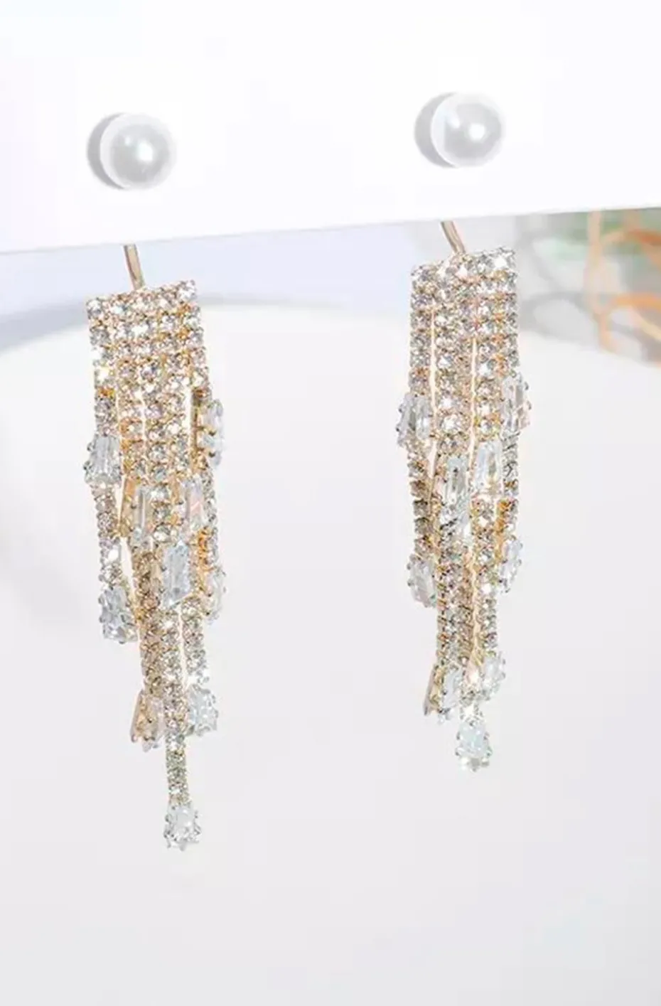 PENDIENTES PERLA Y LAGRIMAS DE CRISTALES