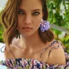 PENDIENTES PETALOS FLOR VIOLETA