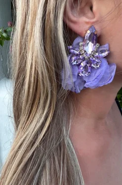 PENDIENTES PETALOS FLOR VIOLETA