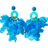 PENDIENTES PETALOS MAXI TURQUESA