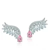 PENDIENTES PLATA WINGS PINK