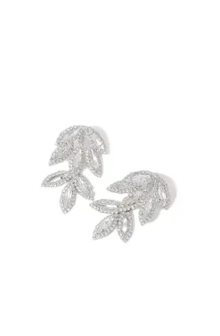 PENDIENTES RACIMO HOJAS CRISTALES