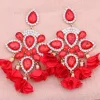PENDIENTES SEVILLA FLORES ROJO VIVO