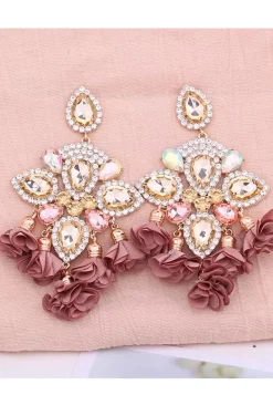 PENDIENTES SEVILLA FLORES TONOS CARAMELO