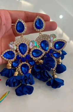 PENDIENTES SEVILLA FLORES AZUL KLEIN