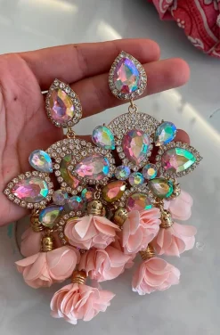 PENDIENTES SEVILLA FLORES ROSAS