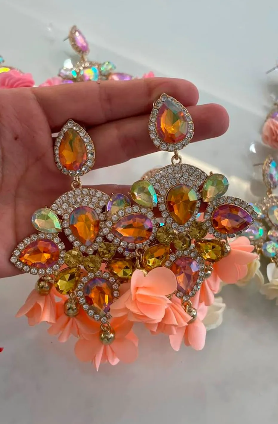 PENDIENTES SEVILLA FLORES CORAL