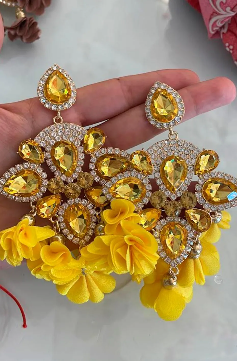 PENDIENTES SEVILLA FLORES AMARILLAS