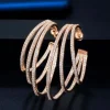PENDIENTES TRES AROS CRISTALES DORADO
