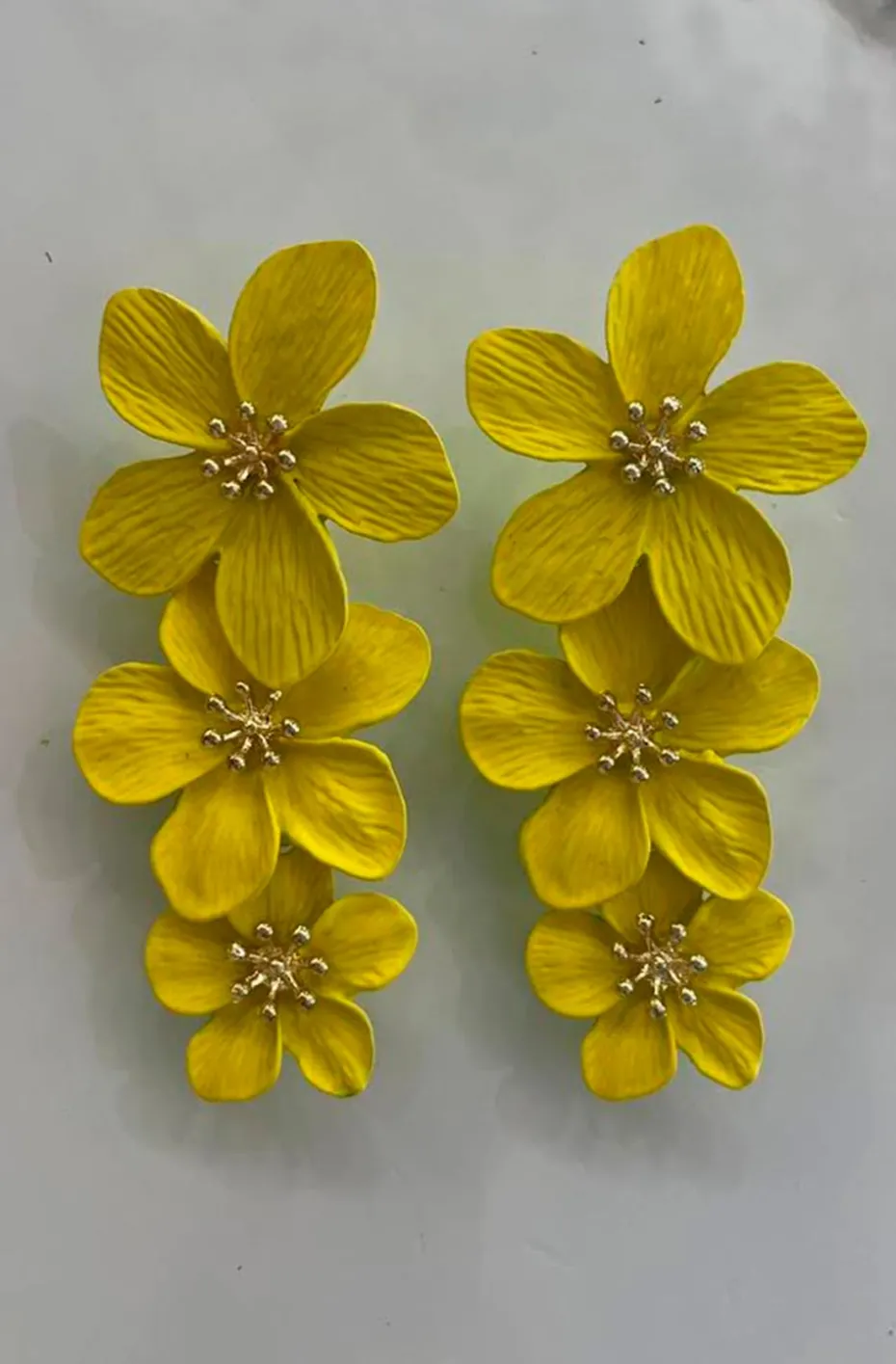 PENDIENTES TRES FLORES YELLOW