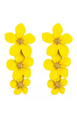 PENDIENTES TRES FLORES YELLOW