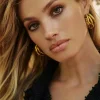 PENDIENTES TRIPLES DE ARO DORADO