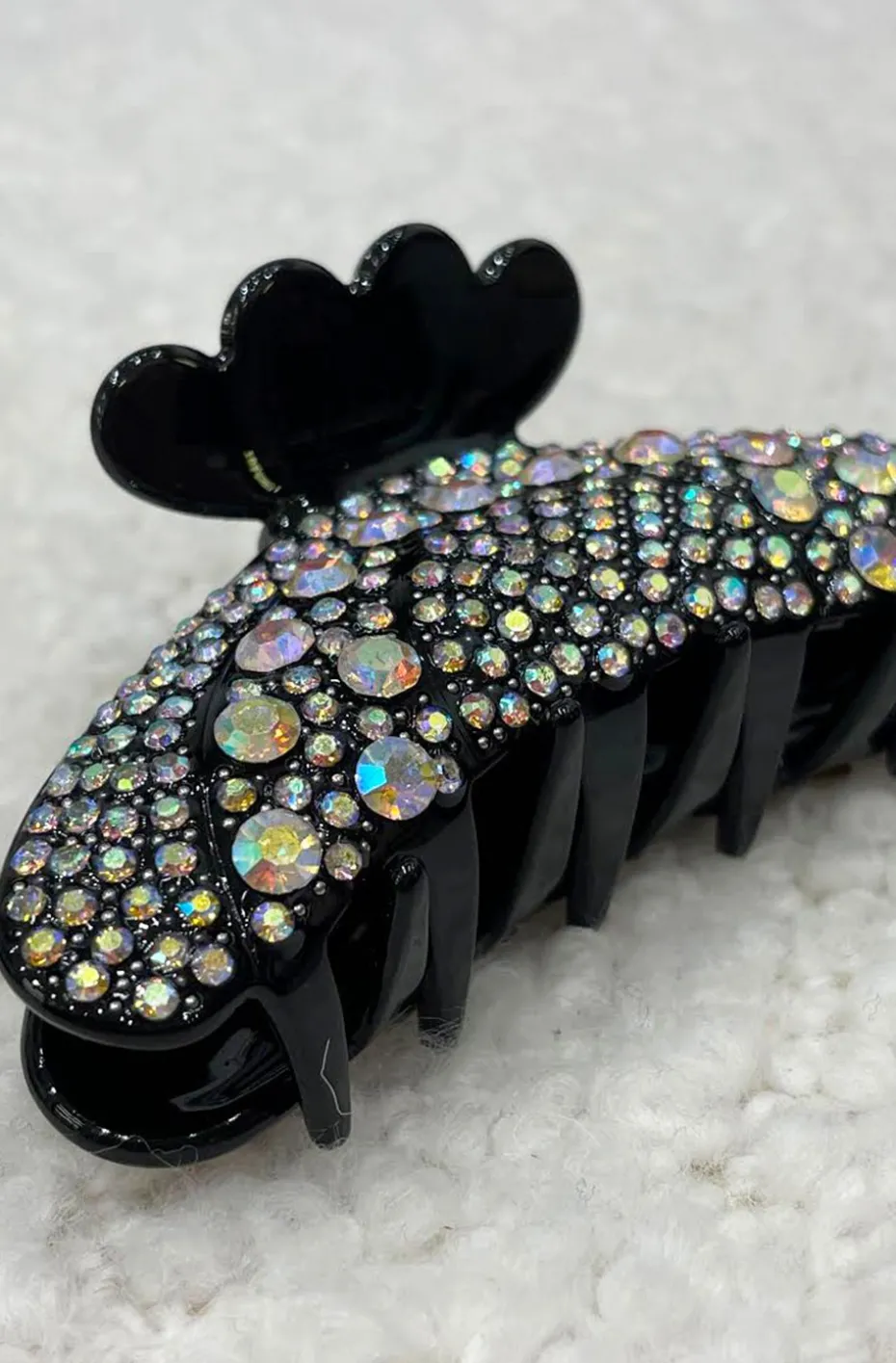 PINZA DE PELO CRISTALES NEGRO