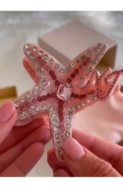 PINZA DEL PELO ESTRELLA ROSA JOYA