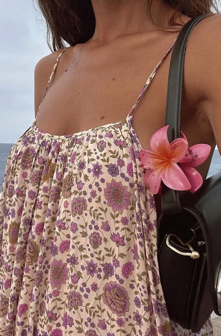 PINZA DEL PELO FLOR HAWAIANA ROSA
