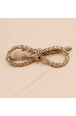 PINZA DEL PELO LAZADA CRISTALES DORADOS