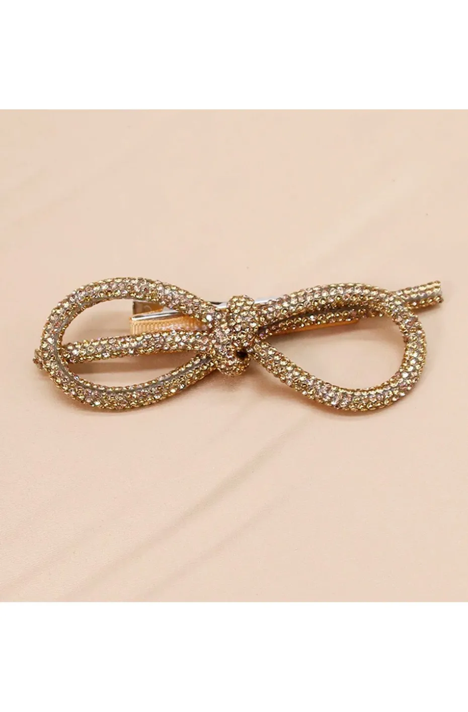 PINZA DEL PELO LAZADA CRISTALES DORADOS