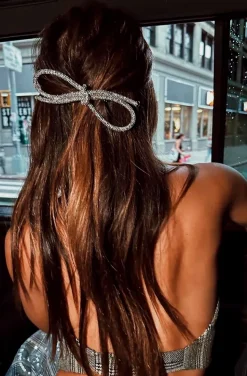 PINZA DEL PELO LAZADA CRISTALES PLATA
