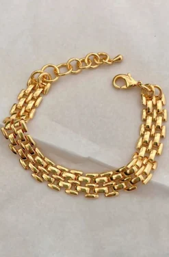 PULSERA ESLABONES CADENA DORADA