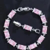PULSERA CIRCONITAS BAGUETTE ROSA