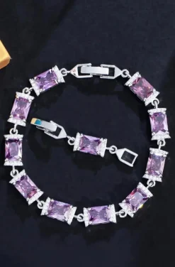 PULSERA CIRCONITAS BAGUETTE AMATISTA