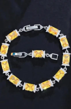 PULSERA CIRCONITAS BAGUETTE CITRINO