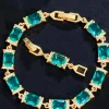 PULSERA CIRCONITAS BAGUETTE AGUA MARINA