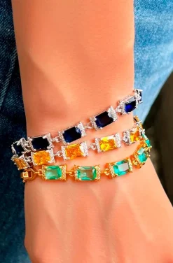 PULSERA CIRCONITAS BAGUETTE CITRINO