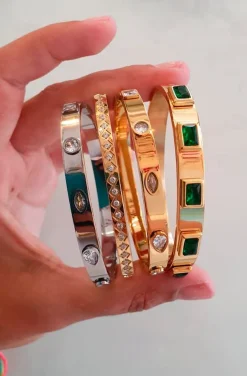 PULSERA CIRCONITAS EN ZIG ZAG