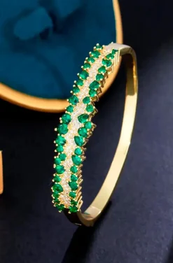 PULSERA CIRCONITAS VERDE ESMERALDA