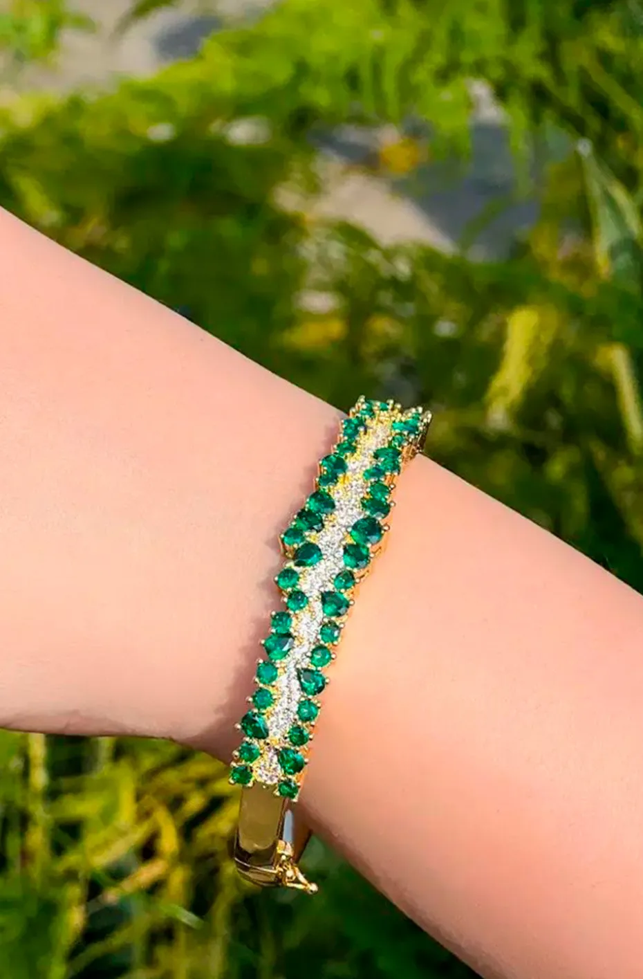 PULSERA CIRCONITAS VERDE ESMERALDA
