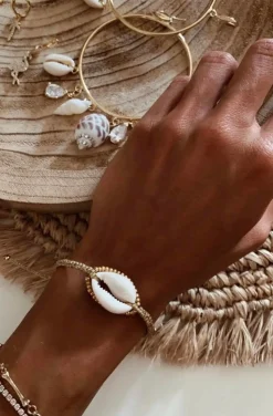 PULSERA CONCHA Y ABALORIOS