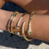 PULSERA DOBLE PIRAMIDES DORADA