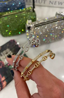 PULSERA DOBLE PIRAMIDES PLATA