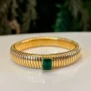 PULSERA DORADA PIEDRA VERDE ESMERALDA